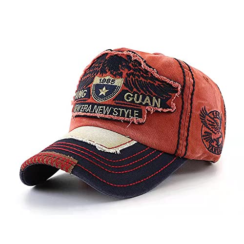 HUAYANGYUANYI Basecap Herren Baseballkappe Distressed Snapback Caps Retro Trucker Hat Mütze Unisex (weinrot) von HUAYANGYUANYI