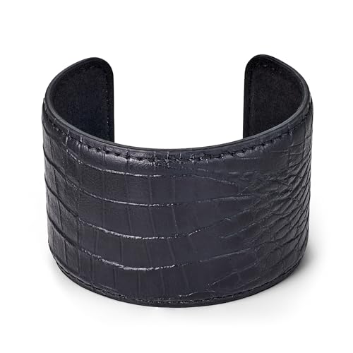 HUAYUNFANG Breites Leder-Manschettenarmband für Damen und Herren, verstellbar, Schlangenleder, Wickel-Manschette, grob, trendiger Boho-Schmuck für Damen HUAYUNFANG Breites Leder-Manschettenarmband für Damen und Herren, verstellbar, Schlangenleder, Wickel-Manschette, grob, trendiger Boho-Schmuck für Damen von HUAYUNFANG