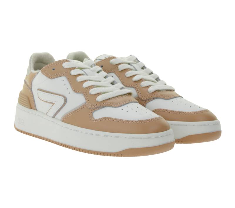 HUB Smash L31 Damen Sneaker mit Terry-Fütterung Echtleder-Schuhe W50008L31-L10-947 Weiß/Rosa von HUB