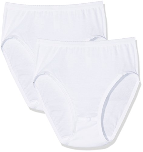 Huber Damen Midi Slip 2er Pack Taillenslip, Weiß (Weiss 0500), 38 von HUBER