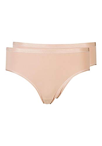 Huber Damen Midi Slip 2er Pack Taillenslip, Beige (Nude 0719), 42 von HUBER