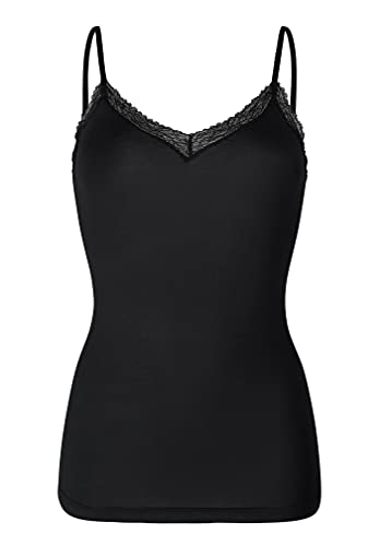 Huber Damen Spaghettishirt Unterhemd, Schwarz (schwarz 7665), (Herstellergröße:42) von HUBER