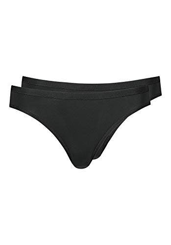 Huber Damen Taillen Slip 2er Pack Taillenslip, Schwarz (Schwarz 7664), 36 von HUBER