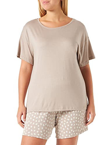 Huber Damen hautNAhTUR Night Selection 2 Pyjamaset, Pale Taupe, 44 von HUBER