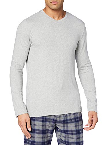 Huber Herren Shirt Langarm Schlafanzugoberteil, Grau (Sport Grey 9612), Large (Herstellergröße: L) von HUBER