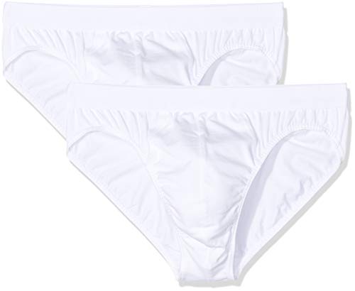 Huber Herren Brasil 2er Pack Slip, Weiß (Weiss 0500), Medium (Herstellergröße: M) von HUBER