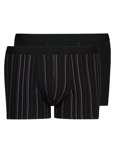 HUBER Herren Pant 2er Pack Cotton 2 Pack 112535 Gr. XXL in Black Stripe Selection von HUBER