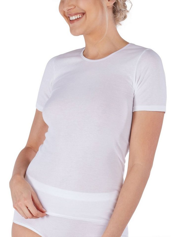 HUBER Unterhemd Damen Shirt kurzarm Cotton Fine Rib (Stück, 1-St) - von HUBER