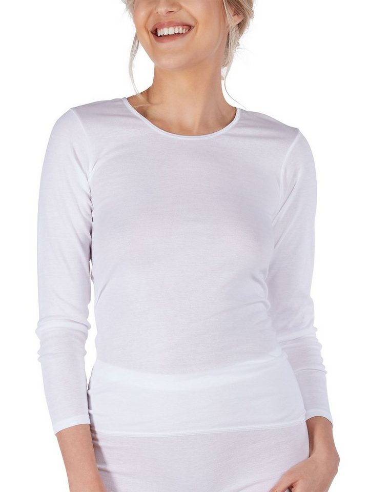 HUBER Unterhemd Damen Shirt langarm Cotton Fine Rib (Stück, 1-St) - von HUBER