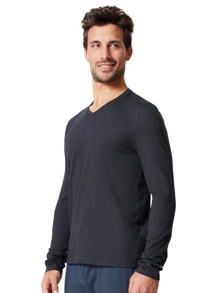 HUBER Unterhemd Herren Shirt langarm hautnah Night Basic Selection (Stück, 1-St) - von HUBER