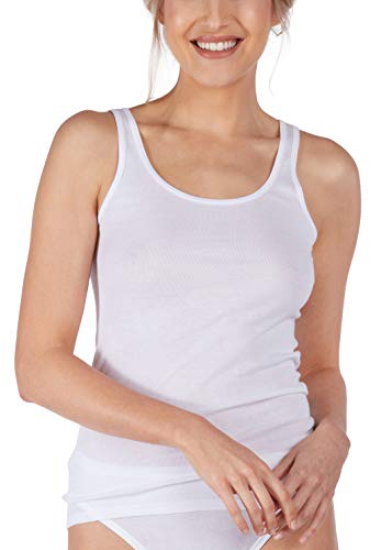 Huber Damen Achselshirt 2er Pack Unterhemd, Weiß (Weiss 0500), 48 von HUBER