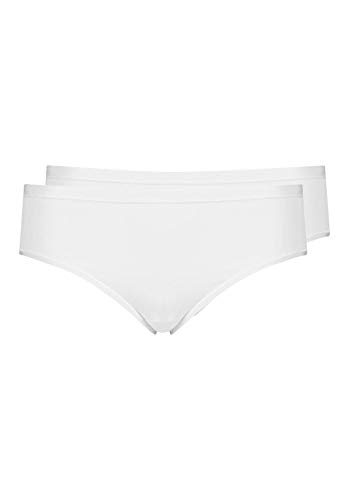 Huber Damen Midi Slip 2er Pack Taillenslip, Weiß (Weiss 0504), 40 von HUBER