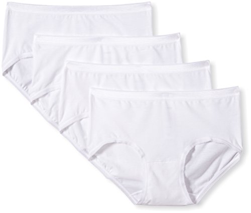 HUBER Damen Huber Damen Midi 4 Pack Cotton Pack Taillenslip, Weiß, 42 EU von HUBER