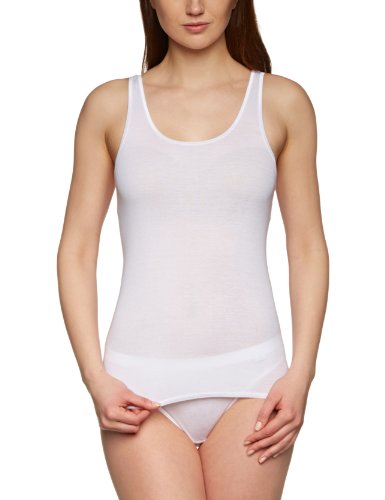 Huber Damen Unterhemd Finesse Tank Top Achselshirt, Gr. 40 (L), Weiß (Weiss 0500) von HUBER