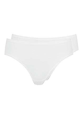 Huber Damen Unterhose Mia Midi Slip 2er Pack, Gr. 42 (XL), Weiß (WEISS 0500) von HUBER
