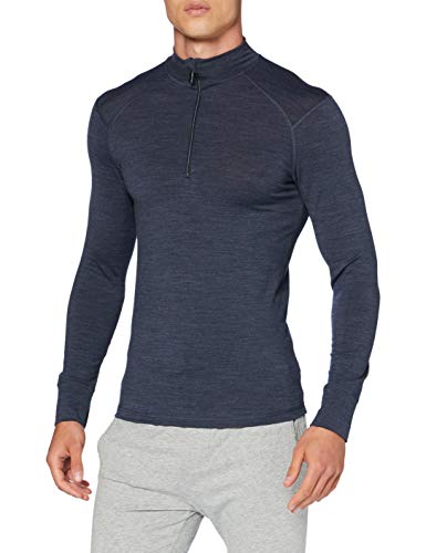 Huber Herren Shirt lang mit Zipper Unterwäsche, bluetone, XXL von HUBER