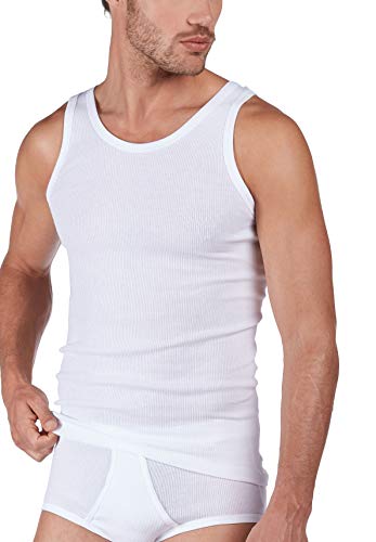 Huber Herren de Luxe Achselshirt Unterhemd, (Weiss 0500), Medium (Herstellergröße: M) von HUBER