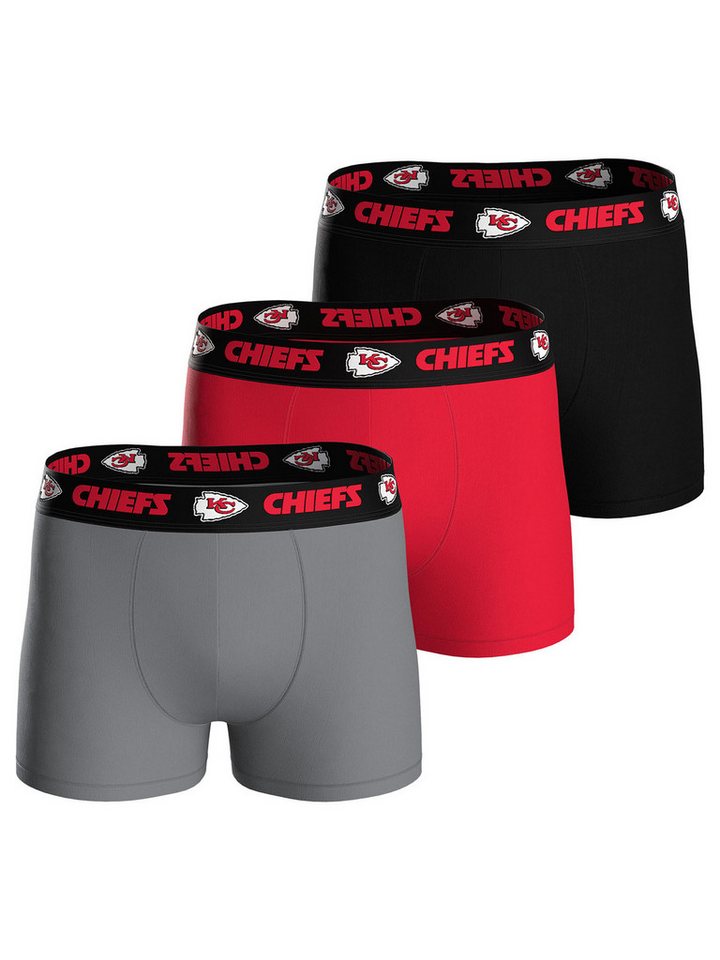 HUDDLE Boxer Kansas City Chiefs (3-St) Boxershorts, Herren Unterhose von HUDDLE
