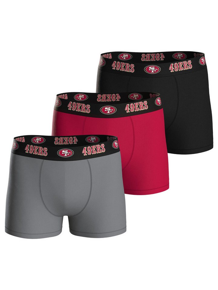 HUDDLE Boxer San Francisco 49Ers (3-St) Boxershorts, Herren Unterhose von HUDDLE