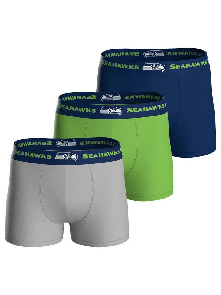 HUDDLE Boxer Seattle Seahawks (3-St) Boxershorts, Herren Unterhose von HUDDLE