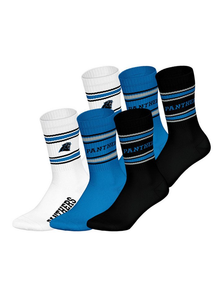 HUDDLE Freizeitsocken Carolina Panthers Crew (6-Paar) Casual Socken, Alltagssocken, Bequeme Socken von HUDDLE