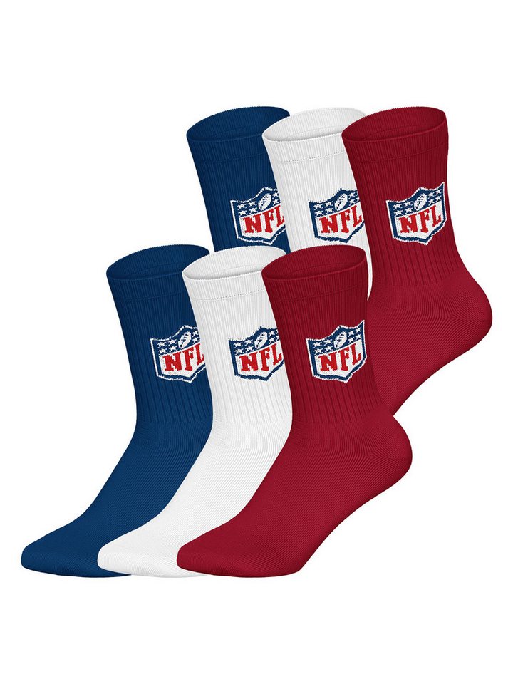 HUDDLE Freizeitsocken NFL Shield Crew (6-Paar) Casual Socken, Alltagssocken von HUDDLE