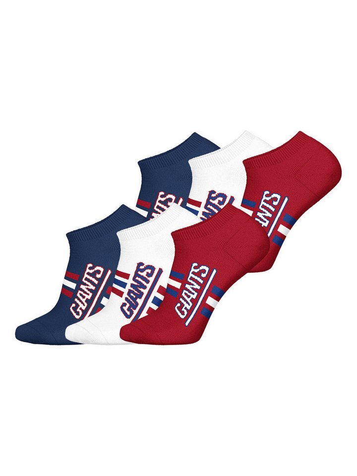 HUDDLE Freizeitsocken NY Giants Sneaker (6-Paar) Casual Socken, Alltagssocken, Bequeme Socken von HUDDLE