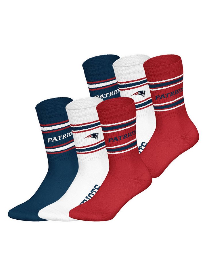 HUDDLE Freizeitsocken Patriots Crew (6-Paar) Casual Socken, Alltagssocken, Bequeme Socken von HUDDLE