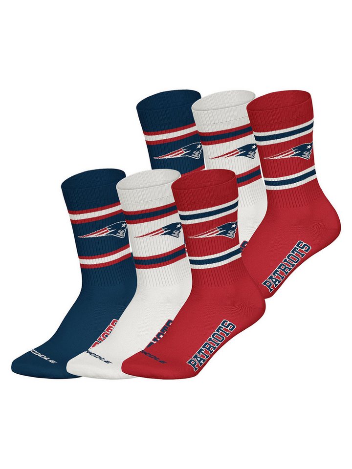 HUDDLE Freizeitsocken Patriots Crew (6-Paar) Casual Socken, Alltagssocken, Bequeme Socken von HUDDLE