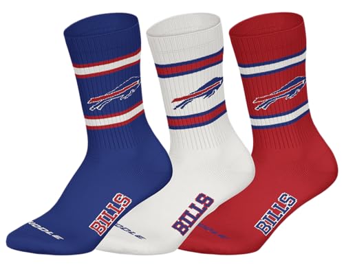 NFL BUFFELO BILLS 3pk Crew Socks - BLU/WHT/RED - 43/46 NFL BUFFELO BILLS 3pk Crew Socks - BLU/WHT/RED - 43/46 von HUDDLE