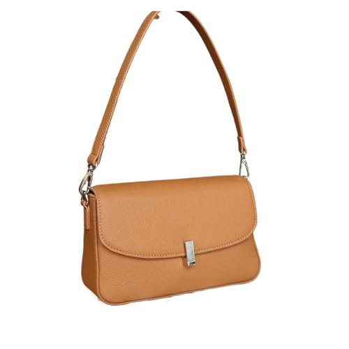 HUDFVIOI unterarmtasche Damen Handtasche Echtleder Vielseitige Kleine Quadratische Tasche Kopfschicht Rindsleder Unterarmtasche Schultertasche(Brown) von HUDFVIOI
