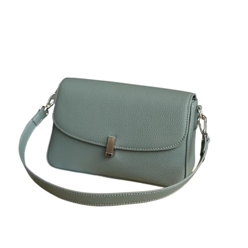 HUDFVIOI unterarmtasche Damen Handtasche Echtleder Vielseitige Kleine Quadratische Tasche Kopfschicht Rindsleder Unterarmtasche Schultertasche(Lake green) von HUDFVIOI