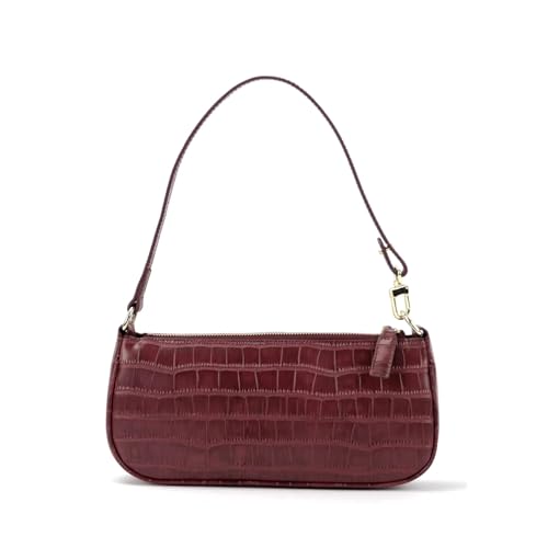 HUDFVIOI unterarmtasche Damen Handtasche aus geprägtem Leder, Umhängetasche, Unterarmtasche(Red) von HUDFVIOI