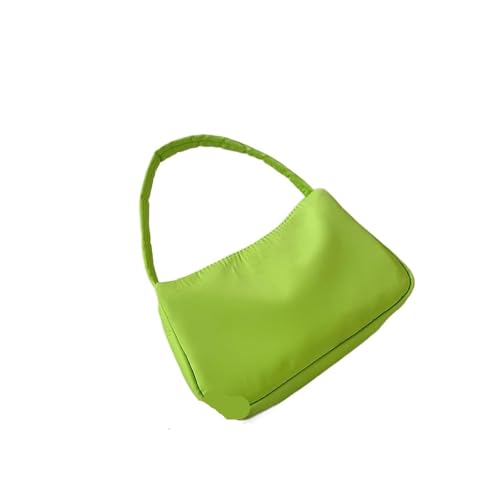 HUDFVIOI unterarmtasche Damen Nylon Einfarbig Schultertasche Reißverschluss Kleine Crescent Messenger Handtaschen Handtasche Retro Damen Schultertaschen(Green) von HUDFVIOI