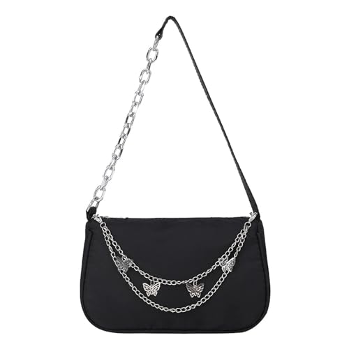 HUDFVIOI unterarmtasche Damen Schmetterlingskette Unterarmtaschen Schwarz Japanische und Stil Unterarmtasche for Frauen Kleine Damentaschen von HUDFVIOI