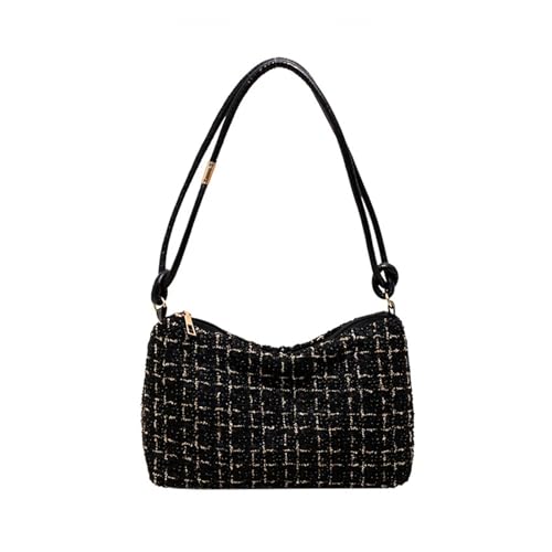 HUDFVIOI unterarmtasche Damentasche Handtaschen Marke Umhängetasche Mode Trendy Einkaufstasche Damen Top Handle Abend Clutch Bag(Black) von HUDFVIOI