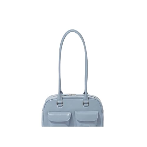 HUDFVIOI unterarmtasche Designer Bowling Box Handtasche for Frauen Boston Tote Bag Ledertasche weibliches Accessoire(BLUE) von HUDFVIOI