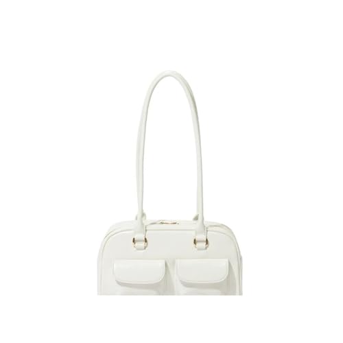 HUDFVIOI unterarmtasche Designer Bowling Box Handtasche for Frauen Boston Tote Bag Ledertasche weibliches Accessoire(Beige) von HUDFVIOI