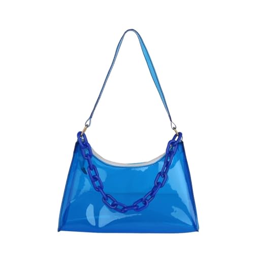 HUDFVIOI unterarmtasche Frische Gelee Tasche Einfarbig Transparent frauen Unterarm Schulter(Blue) von HUDFVIOI