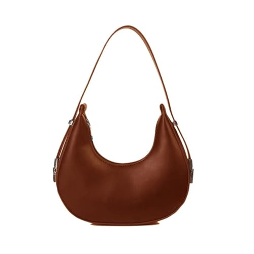 HUDFVIOI unterarmtasche Halbe Schultertaschen Make-up-Tasche Handtasche Achseltasche Braun/Schwarz/Weiß/Khaki(Brown) von HUDFVIOI