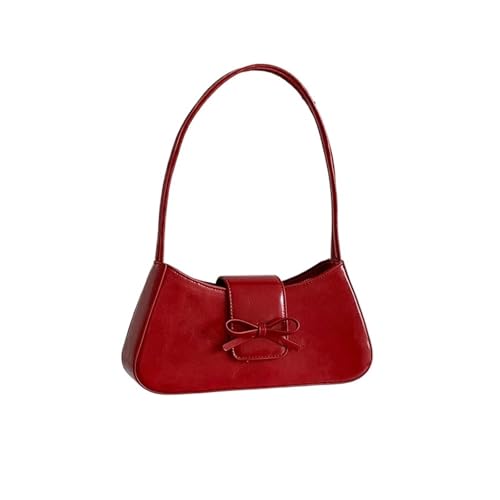 HUDFVIOI unterarmtasche Umhängetasche Taschen for Frauen Minimalistische einzigartige Schleife Französischer Stil Unterarmtasche Coole Mädchen Handtaschen(Red) von HUDFVIOI