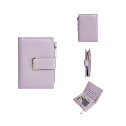 Leder geldbörse Damen-PU-Geldbörse mit Mehreren Kartenfächern und Münzfach im kurzen Schnallenstil(Color5) von HUDFVIOI