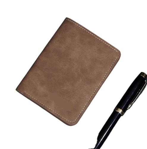 Leder geldbörse Dünner, geschliffener Leder-Mehrfachkartenhalter for Führerscheine, einfaches, lässiges Geschäft(Brown) von HUDFVIOI