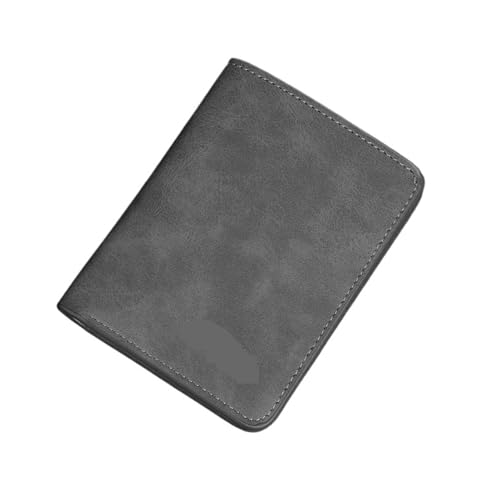Leder geldbörse Dünner, geschliffener Leder-Mehrfachkartenhalter for Führerscheine, einfaches, lässiges Geschäft(Gray) von HUDFVIOI