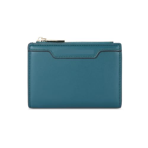 Leder geldbörse Falten Brieftasche for Frauen Solide Zipper PU Leder Designer Weibliche Handtaschen Messenger(Green) von HUDFVIOI