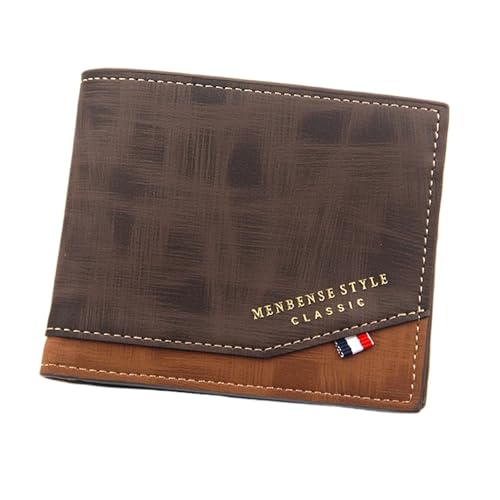 Leder geldbörse Geldbörsen Slim Classic Münzfach Fotohalter Kleine Herrenbrieftasche Karte Mattierte Ledergeldbörsen(2 Pieces Black) von HUDFVIOI