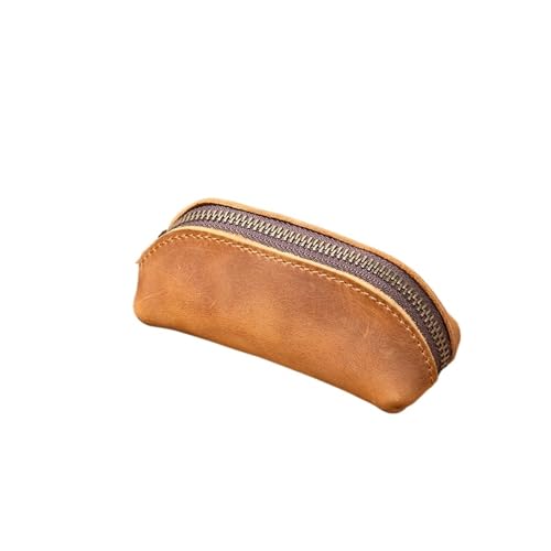 Leder geldbörse Herren Echtleder Geldbörse Vintage Mini Geldbörse Halter Organizer Tasche Haushälterin Auto Fall(Brown) von HUDFVIOI