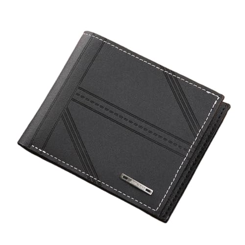 Leder geldbörse Herren Geldbörse Herren Kurz Jugend Horizontal Weiches Leder Business Kredit ID Kartenhalter(Black) von HUDFVIOI