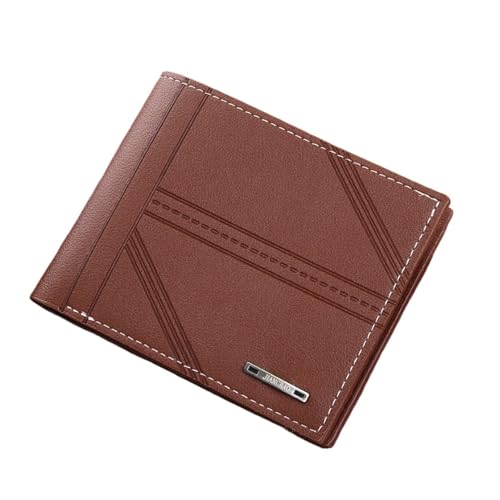 Leder geldbörse Herren Geldbörse Herren Kurz Jugend Horizontal Weiches Leder Business Kredit ID Kartenhalter(Brown) von HUDFVIOI