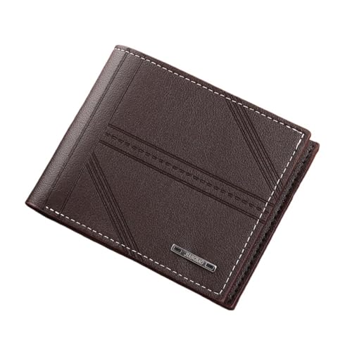 Leder geldbörse Herren Geldbörse Herren Kurz Jugend Horizontal Weiches Leder Business Kredit ID Kartenhalter(Coffee) von HUDFVIOI
